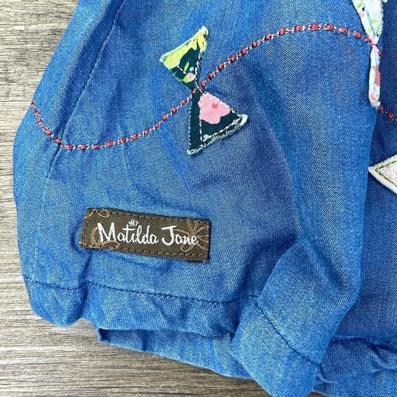 Matilda Jane Little Girls Chambray Fly A Kite skirt with liner, size 4 - Picture 6 of 7